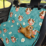 Cute Cow And Daisy Flower Pattern Print Pet Car Back Seat Cover