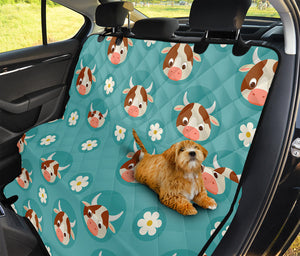 Cute Cow And Daisy Flower Pattern Print Pet Car Back Seat Cover