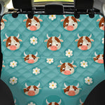 Cute Cow And Daisy Flower Pattern Print Pet Car Back Seat Cover