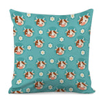 Cute Cow And Daisy Flower Pattern Print Pillow Cover