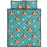 Cute Cow And Daisy Flower Pattern Print Quilt Bed Set