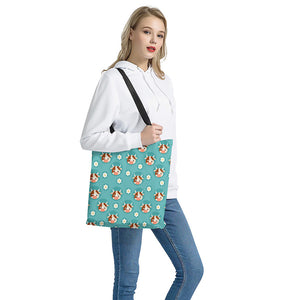 Cute Cow And Daisy Flower Pattern Print Tote Bag