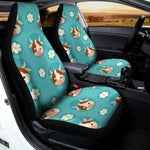 Cute Cow And Daisy Flower Pattern Print Universal Fit Car Seat Covers