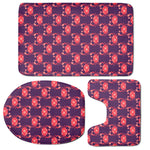 Cute Crab Pattern Print 3 Piece Bath Mat Set
