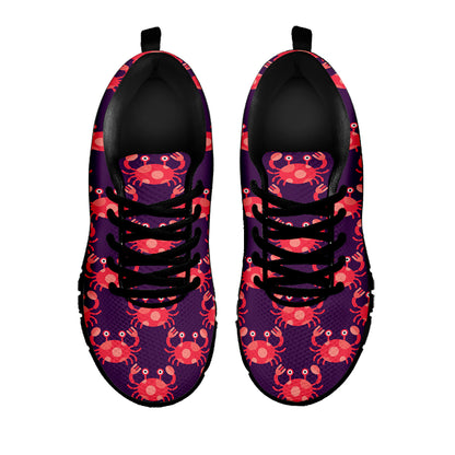Cute Crab Pattern Print Black Sneakers