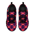 Cute Crab Pattern Print Black Sneakers
