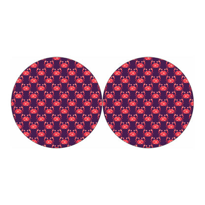 Cute Crab Pattern Print Car Coasters