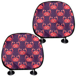 Cute Crab Pattern Print Car Headrest Covers
