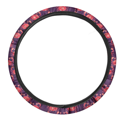 Cute Crab Pattern Print Car Steering Wheel Cover