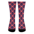 Cute Crab Pattern Print Crew Socks