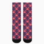 Cute Crab Pattern Print Crew Socks