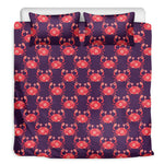 Cute Crab Pattern Print Duvet Cover Bedding Set