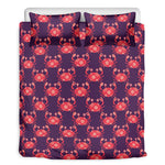Cute Crab Pattern Print Duvet Cover Bedding Set