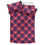 Cute Crab Pattern Print Duvet Cover Bedding Set