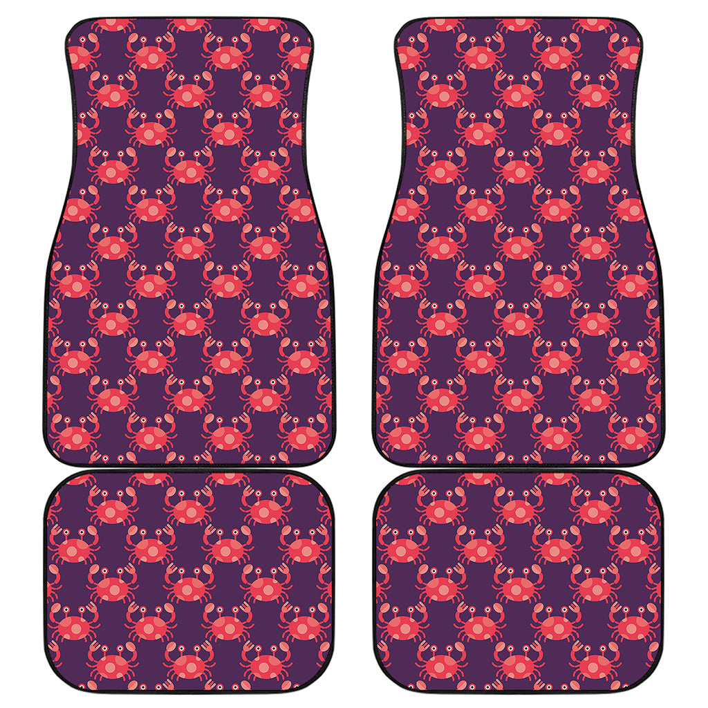 Cute Crab Pattern Print Front and Back Car Floor Mats