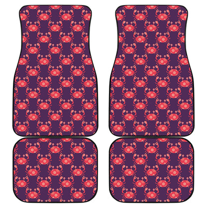 Cute Crab Pattern Print Front and Back Car Floor Mats