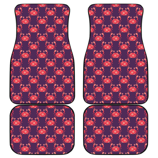 Cute Crab Pattern Print Front and Back Car Floor Mats