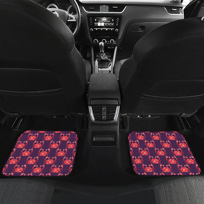 Cute Crab Pattern Print Front and Back Car Floor Mats