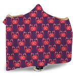Cute Crab Pattern Print Hooded Blanket