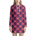 Cute Crab Pattern Print Pullover Hoodie Dress