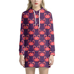 Cute Crab Pattern Print Hoodie Dress
