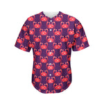 Cute Crab Pattern Print Men's Baseball Jersey