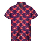Cute Crab Pattern Print Men's Short Sleeve Shirt