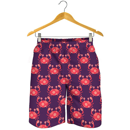 Cute Crab Pattern Print Men's Shorts