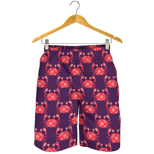 Cute Crab Pattern Print Men's Shorts