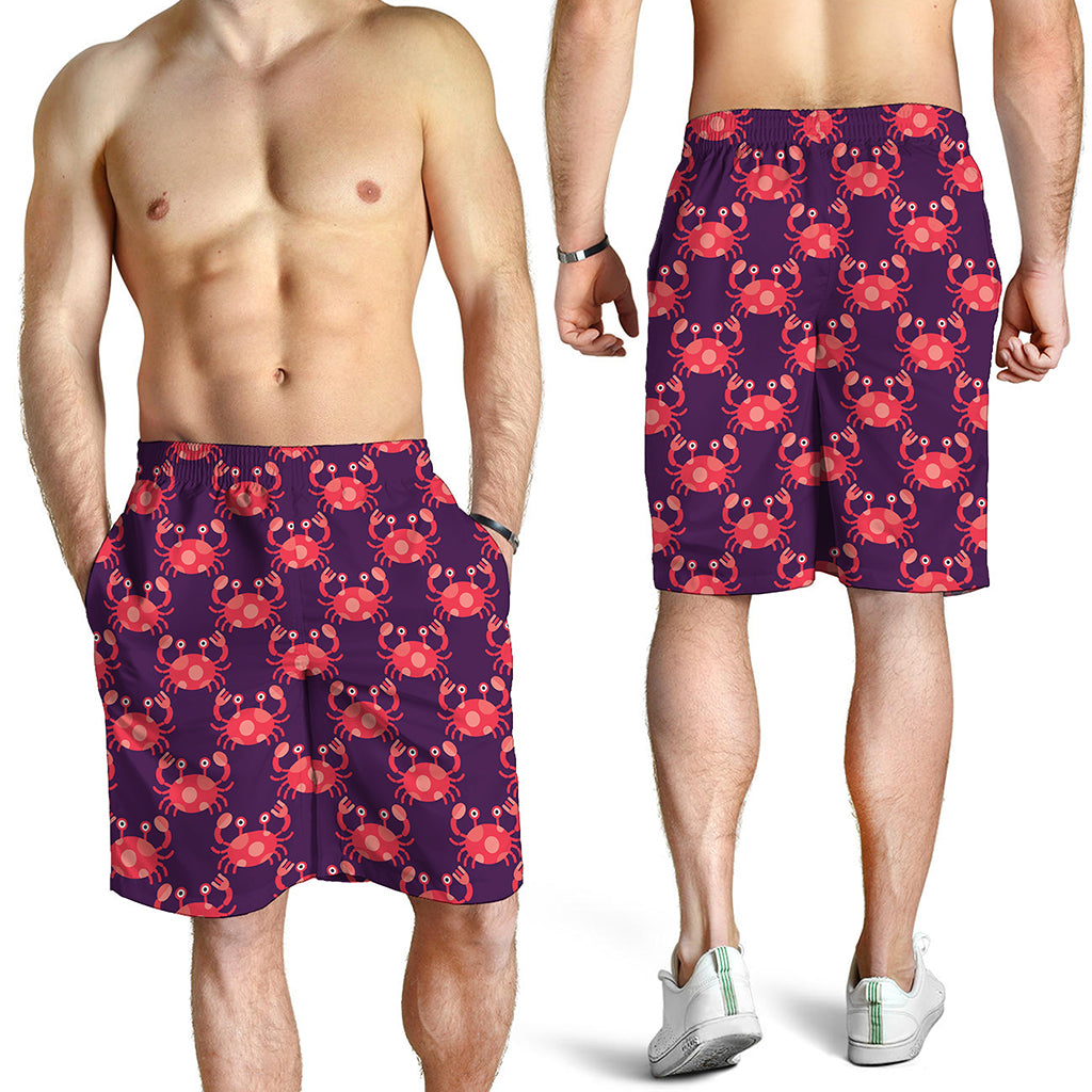 Cute Crab Pattern Print Men's Shorts
