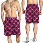 Cute Crab Pattern Print Men's Shorts