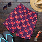 Cute Crab Pattern Print Men's Shorts