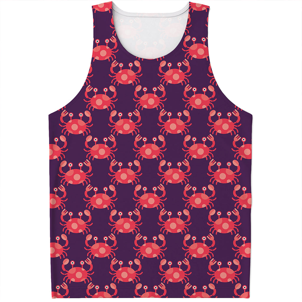Cute Crab Pattern Print Men's Tank Top