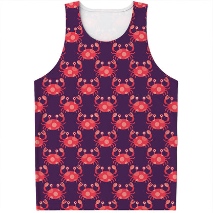 Cute Crab Pattern Print Men's Tank Top