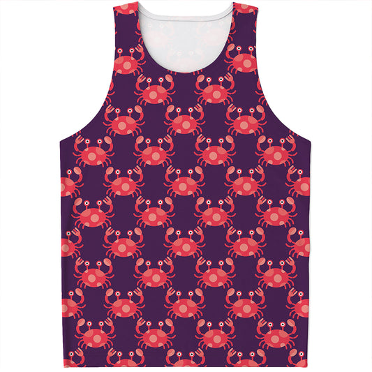 Cute Crab Pattern Print Men's Tank Top