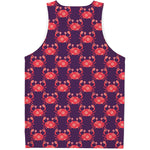 Cute Crab Pattern Print Men's Tank Top