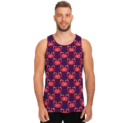 Cute Crab Pattern Print Men's Tank Top