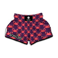 Cute Crab Pattern Print Muay Thai Boxing Shorts