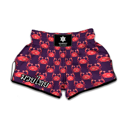 Cute Crab Pattern Print Muay Thai Boxing Shorts