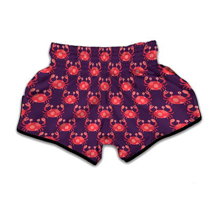 Cute Crab Pattern Print Muay Thai Boxing Shorts