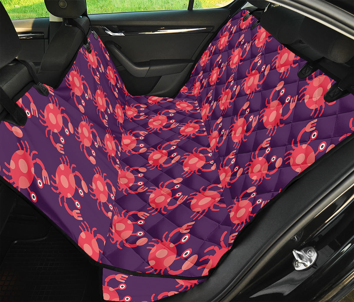 Cute Crab Pattern Print Pet Car Back Seat Cover