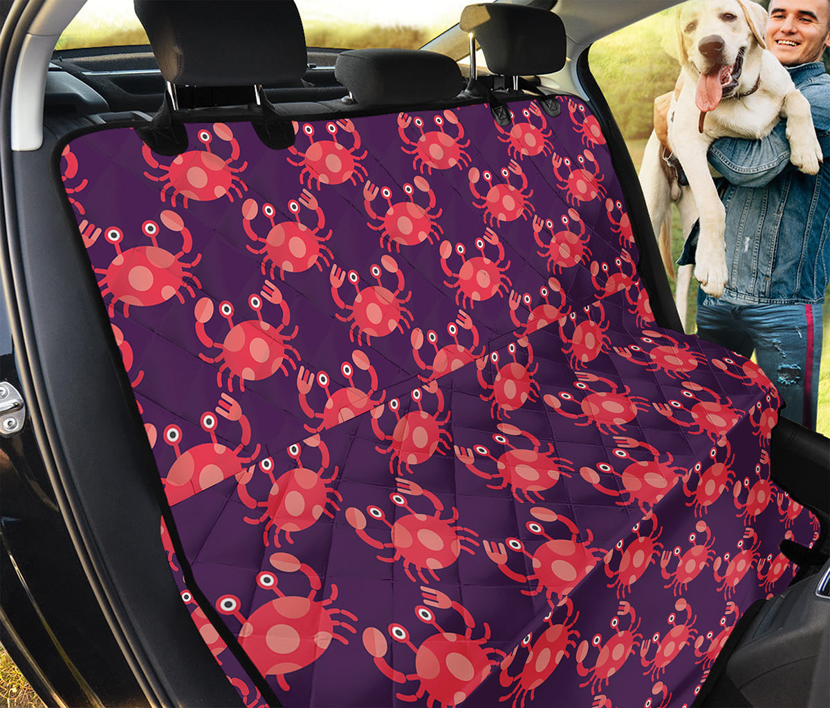 Cute Crab Pattern Print Pet Car Back Seat Cover