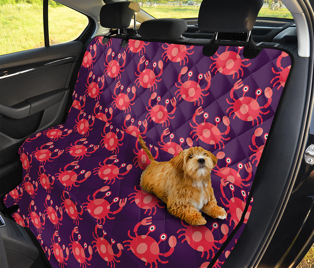 Cute Crab Pattern Print Pet Car Back Seat Cover