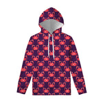 Cute Crab Pattern Print Pullover Hoodie