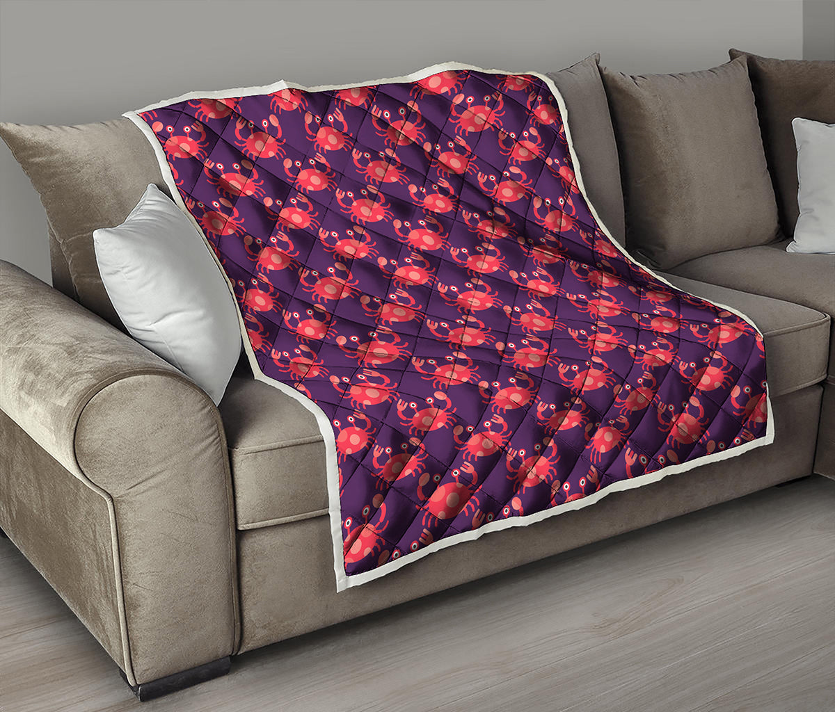 Cute Crab Pattern Print Quilt
