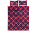 Cute Crab Pattern Print Quilt Bed Set