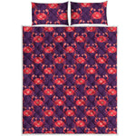 Cute Crab Pattern Print Quilt Bed Set