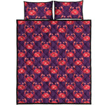 Cute Crab Pattern Print Quilt Bed Set