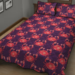 Cute Crab Pattern Print Quilt Bed Set