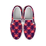Cute Crab Pattern Print White Slip On Shoes